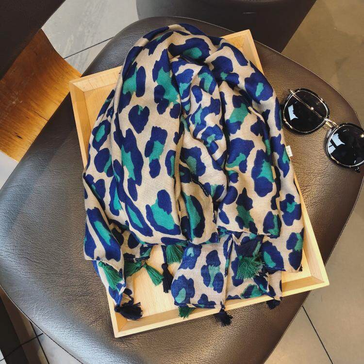 Châle en Viscose à Pois Léopard pour Femme, Écharpe Round Pashmina, Étole, Hijab Musulman, Bufandas, Snood, Haute Qualité, Mode, Sexy