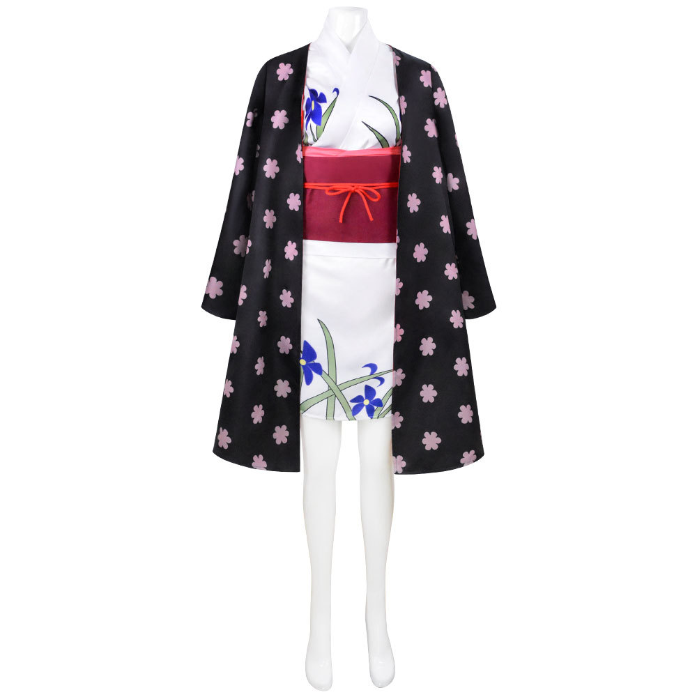 Costume de cosplay Nico Robin pour femme, ensemble kimono floral et cape du pays de Wano