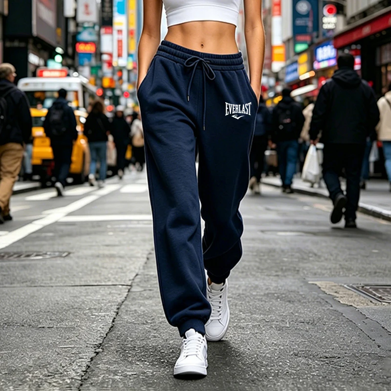 Pantalon de survêtement décontracté pour femme, idéal pour le sport, la gym, le jogging et les activités de plein air, coupe ample, taille élastique, vêtement de sport tendance