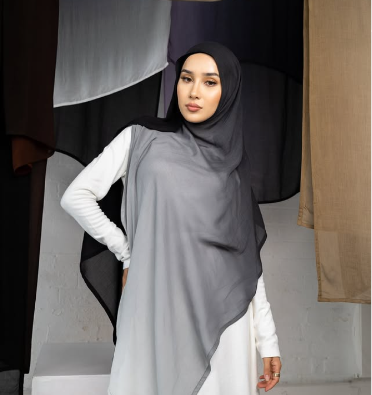 Voile Hijab en Rayonne Modale Dégradé Ramadan pour Femmes Musulmanes, Foulard Ombré Premium, Châle et Turban Doux et Tendance