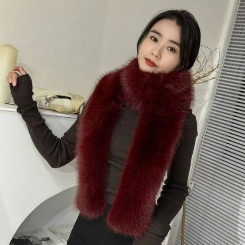 Nouvelles écharpes d'hiver 2026 en fausse fourrure de vison pour femmes, écharpe longue chaude et moelleuse, style coréen, polyvalente, vente en gros