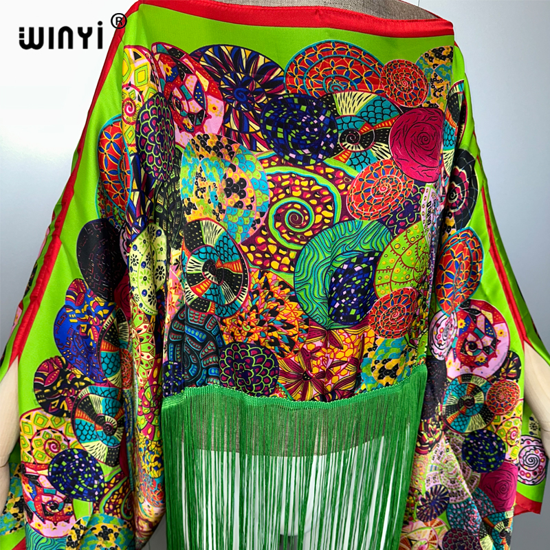 WINYI mode gland imprimé robe ample plage couverture élégante mode maxi caftan vacances d'été africain wamen robe de soirée
