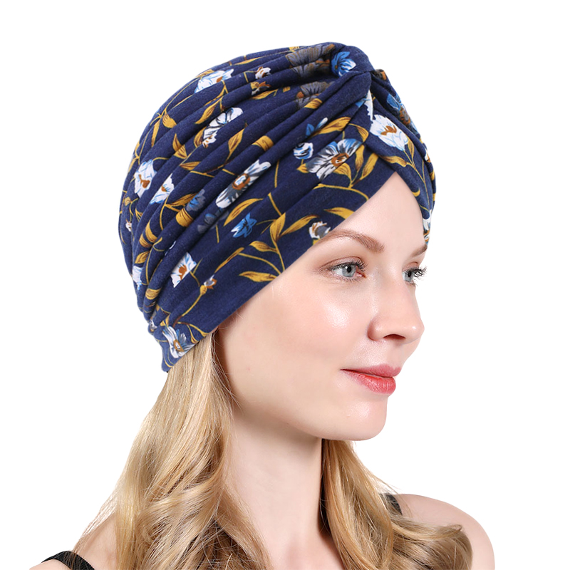 Nouveau Turban à Nœud Imprimé Floral, Bandana, Bonnets Chimio pour le Cancer, Bandeaux Élastiques pour Cheveux, Sous-Hijabs, Turbante
