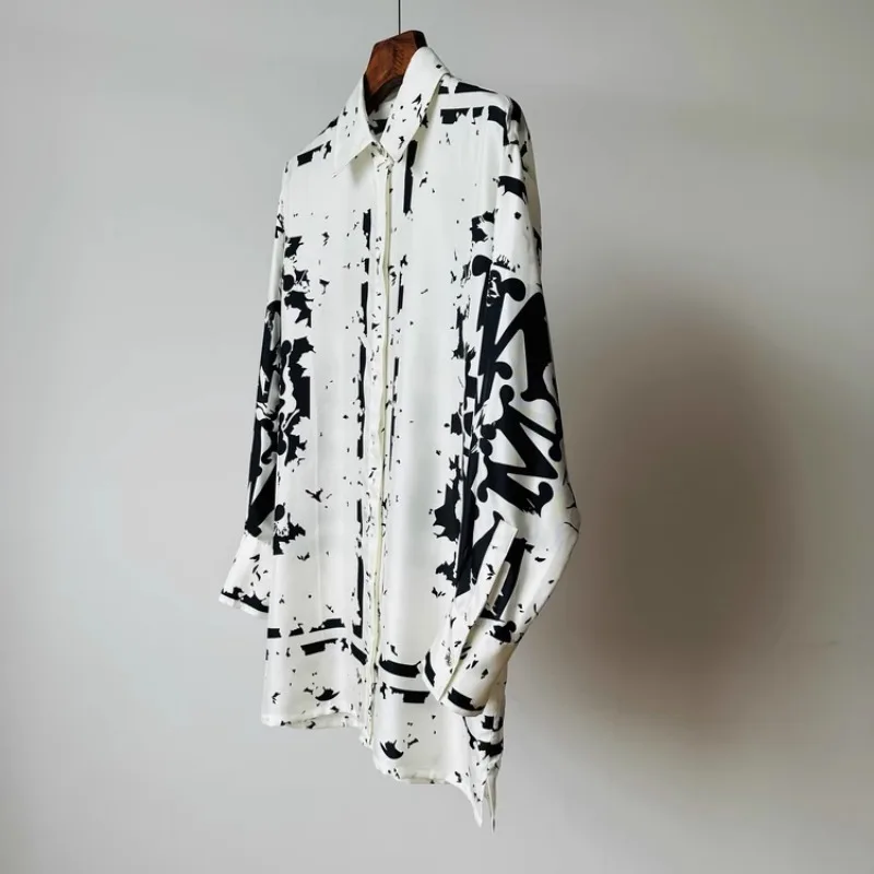 Chemisiers en satin vintage pour femmes, College coréens, manches longues, col polo en Y, chemises pour femmes, printemps, été, ventes