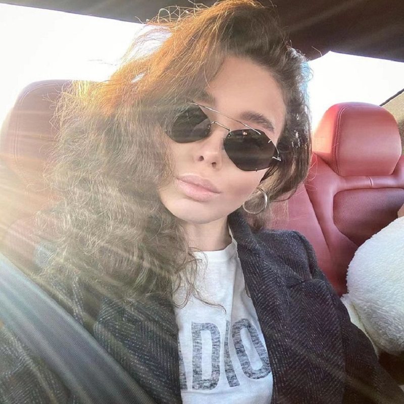 Lunettes de soleil carrées en diamant sans bords pour femmes et hommes, rétro, marque de styliste, UV400, nuances Oculos féminines Gafas