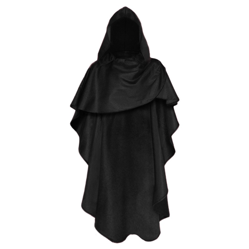 Poncho gothique pour homme, robe à capuche, cape de capot, costume de sorcière, robe ronde adulte, sorcier, moine médiéval, croisé, Everak, Halloween