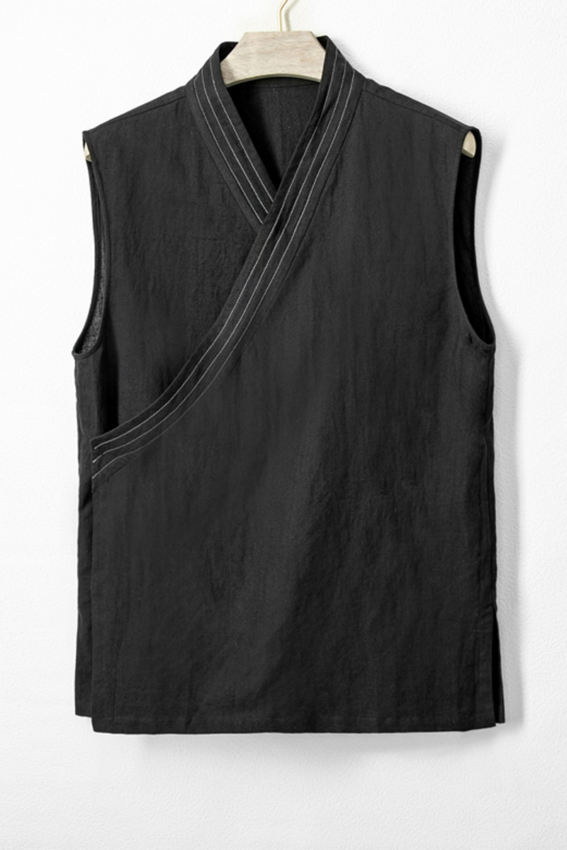 Vêtements traditionnels chinois d'été pour hommes, Hanfu GlaMen, FibTop en lin et coton, Kimono imbibé Tang, Cardigan pour hommes, Haut fendu, 2023