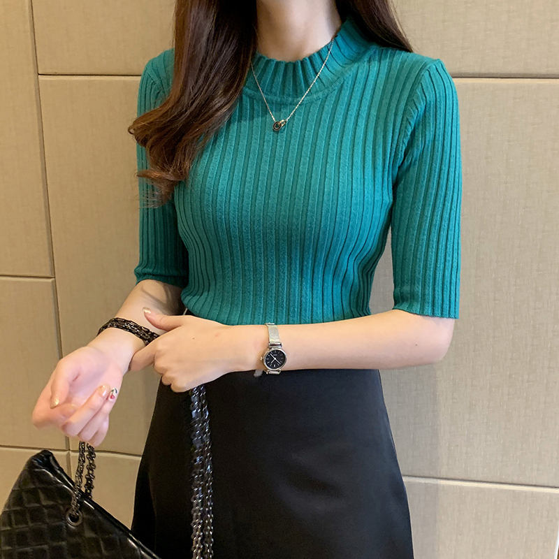 Blusas Mujer Blouses haut FemmeTops femmes Blusas Mujer De Moda 2024 Verano manches courtes tricot Blouse femmes tricoté pulls E525