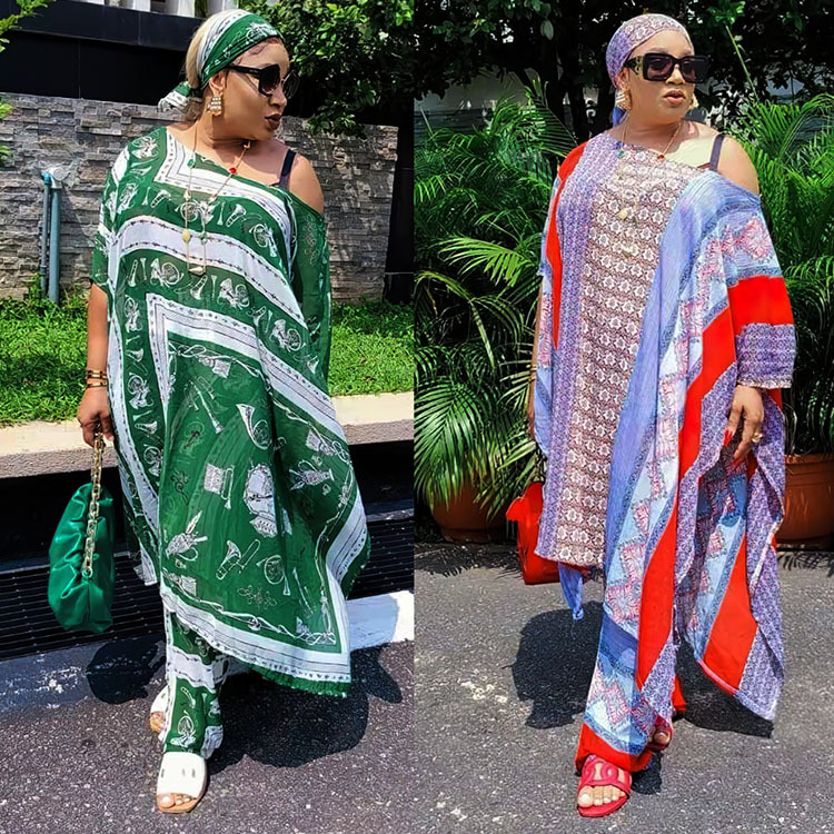 Ensemble africain 3 pièces en mousseline de soie pour femme, robe et pantalon, boubou, grande taille, imprimé dashiki traditionnel