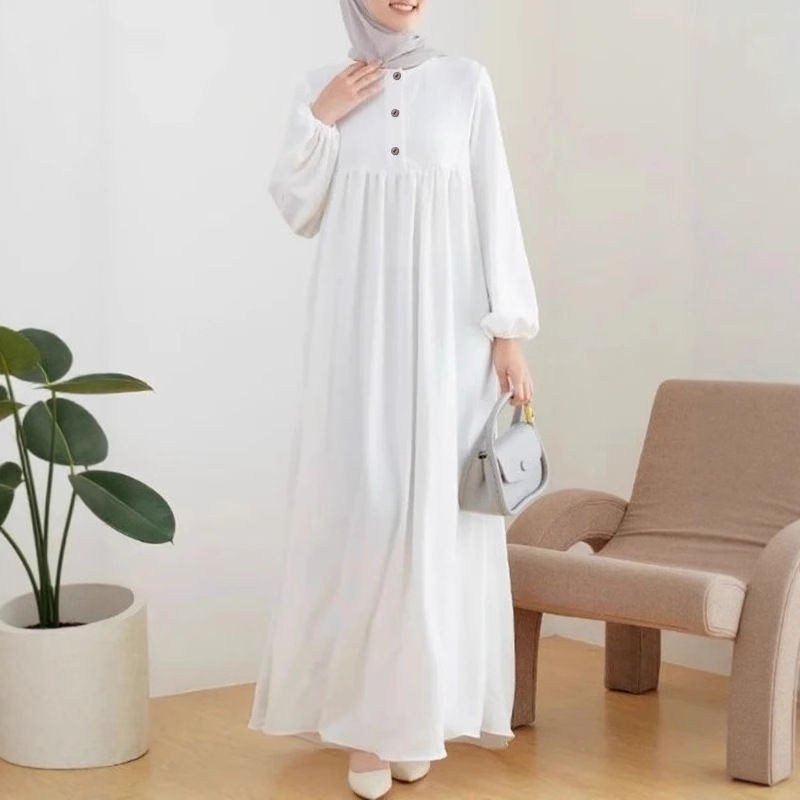 Robe longue musulmane pour femmes, mode printemps-automne, couleur unie, ample, décontractée, sans manches, Maxi, Robe Femme