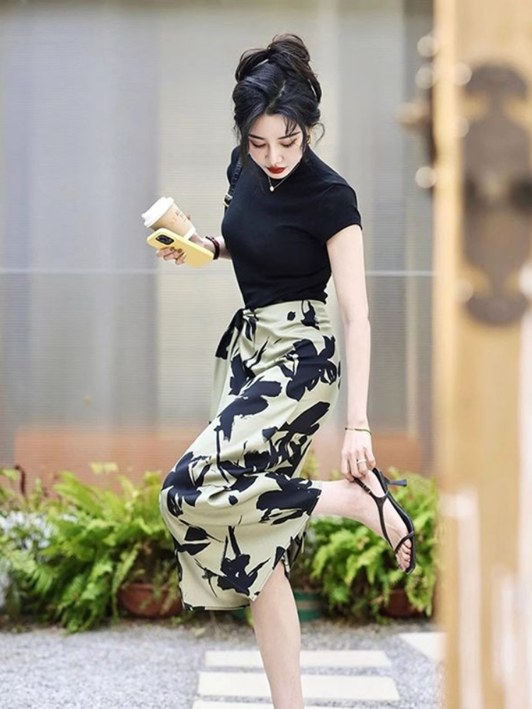Jupes pour femmes taille haute Midi femme jupe impression vêtements ventes 2025 tendance mode coréenne une ligne de luxe élégant nouveau en Chic