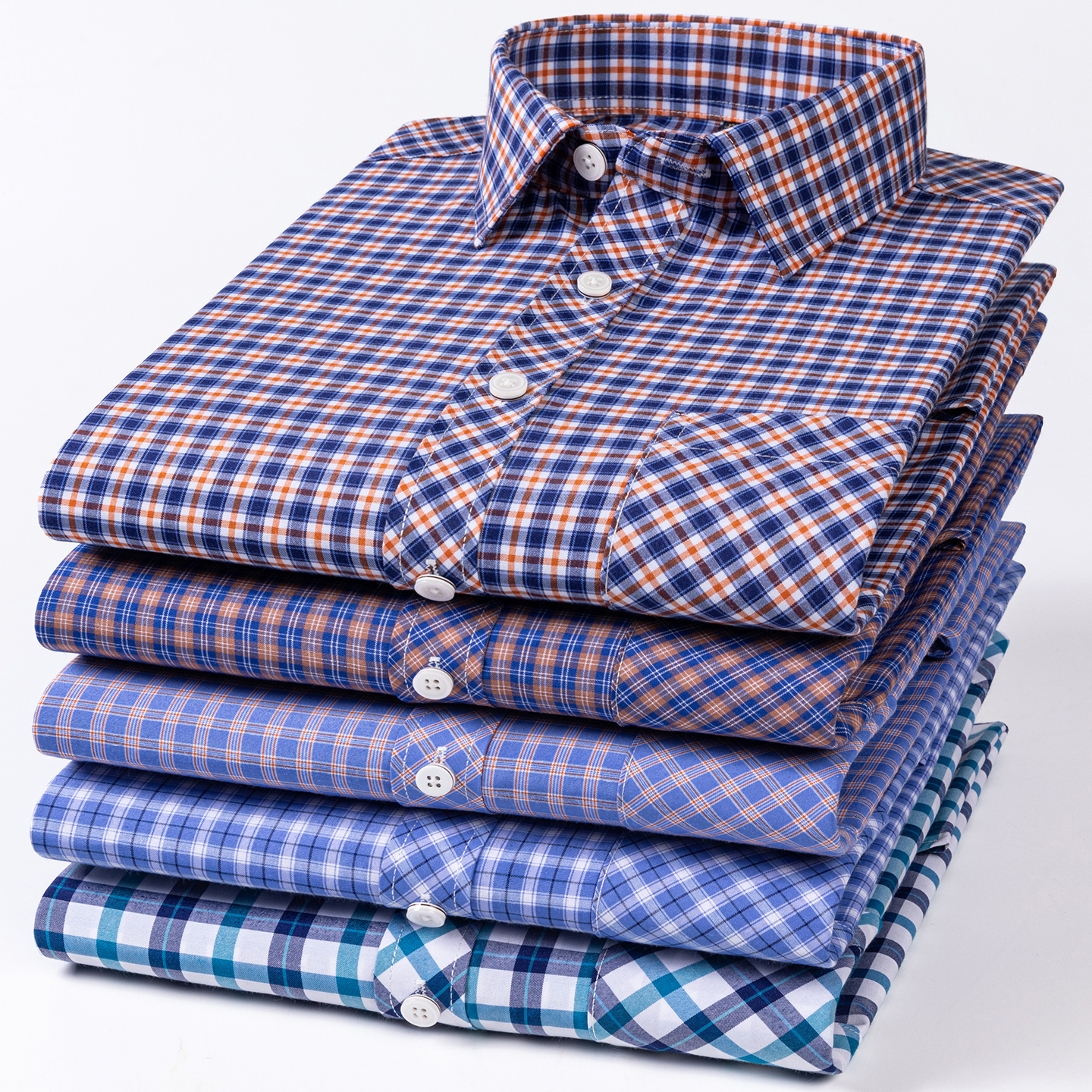 Chemises de luxe 100% coton pour hommes, haute qualité, manches longues, coupe ajustée, à carreaux, douces, décontractées, fines, nouveau design, boutonnées, vêtements pour homme