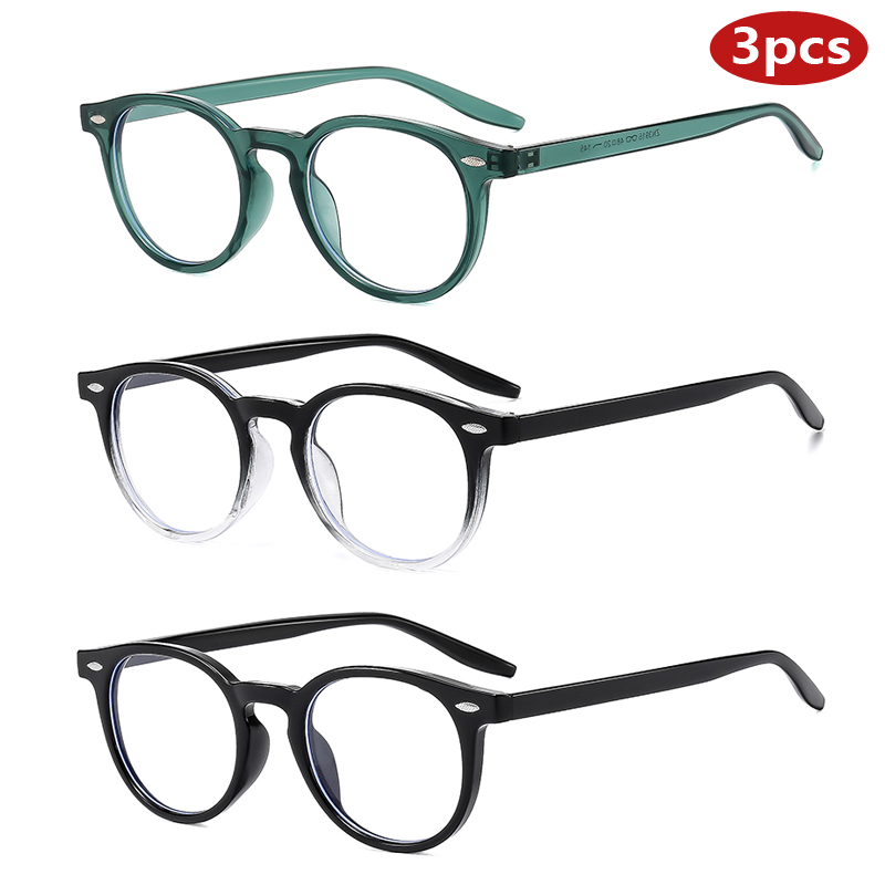 3 pièces Vintage lunettes rondes cadre femmes mode femme conduite lunettes optique Anti-lumière bleue montures de lunettes montures simples ﻿