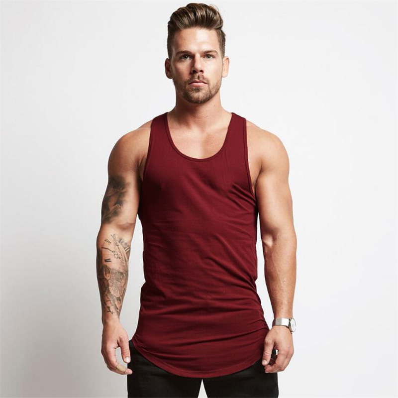 Gilet de sport d'été en coton pour hommes, T-shirt confortable à bascule, vêtements d'entraînement
