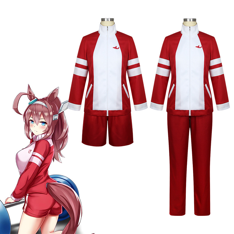 Costume de cosplay Anime Uma Musume Pretty Derby, uniforme rouge de l'Académie Tracen, ensemble de cosplay, tenue de sport, tenue décontractée quotidienne, Halloween, carnaval