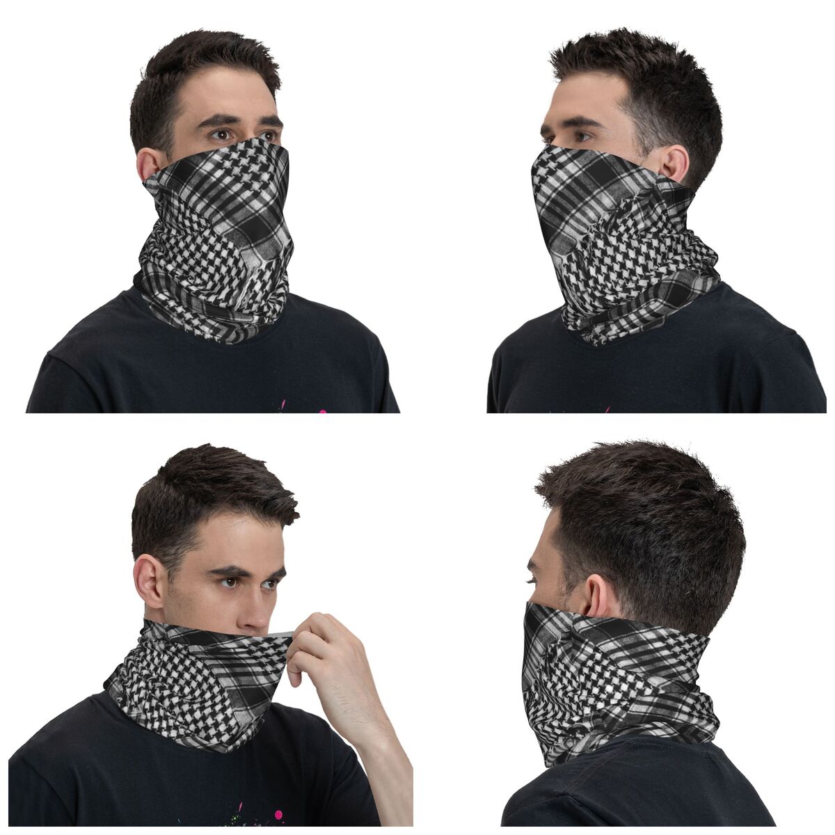 ShempiezDular-Bandana Arabe Palestine pour Homme et Femme, Couvre-Cou, Balaclavas, Rond, Écharpe Chaude, Sauna, Pêche, Adulte