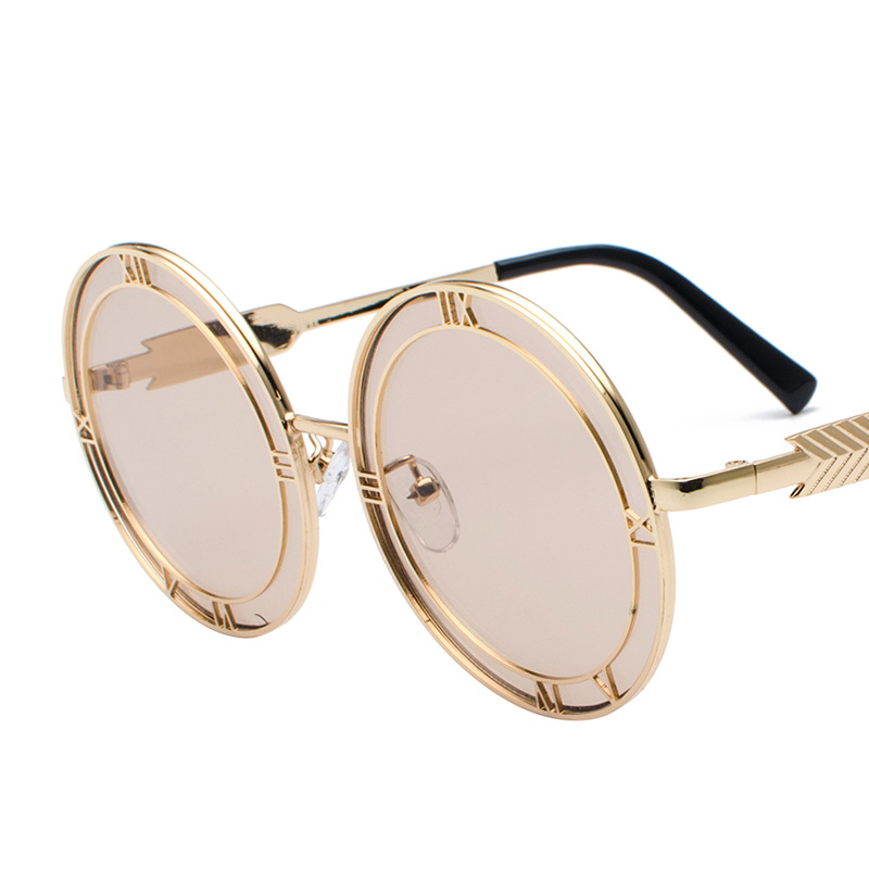 Lunettes de soleil rondes de styliste pour femmes et hommes, marque de luxe élégante, unisexe, Punk, tendance, UV400