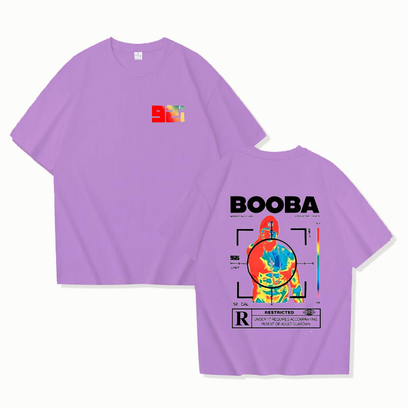 B2O T-shirts hommes mode BOOBA imprimé à manches courtes t-shirt femmes décontracté Harajuku Streetwear t-shirt hauts