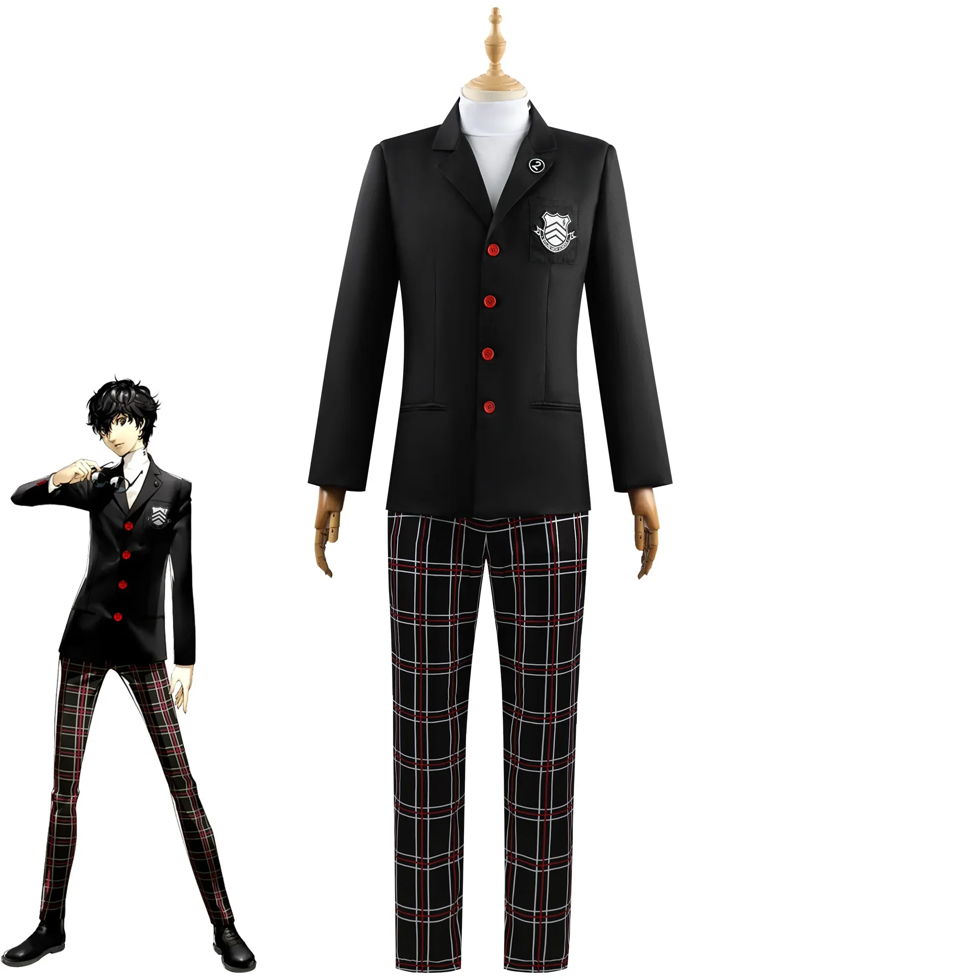 Costume de cosplay Persona 5 Kasumi Yoshizawa, uniforme scolaire JK, robe, tenue de jeu de rôle pour fête d'Halloween pour filles adultes