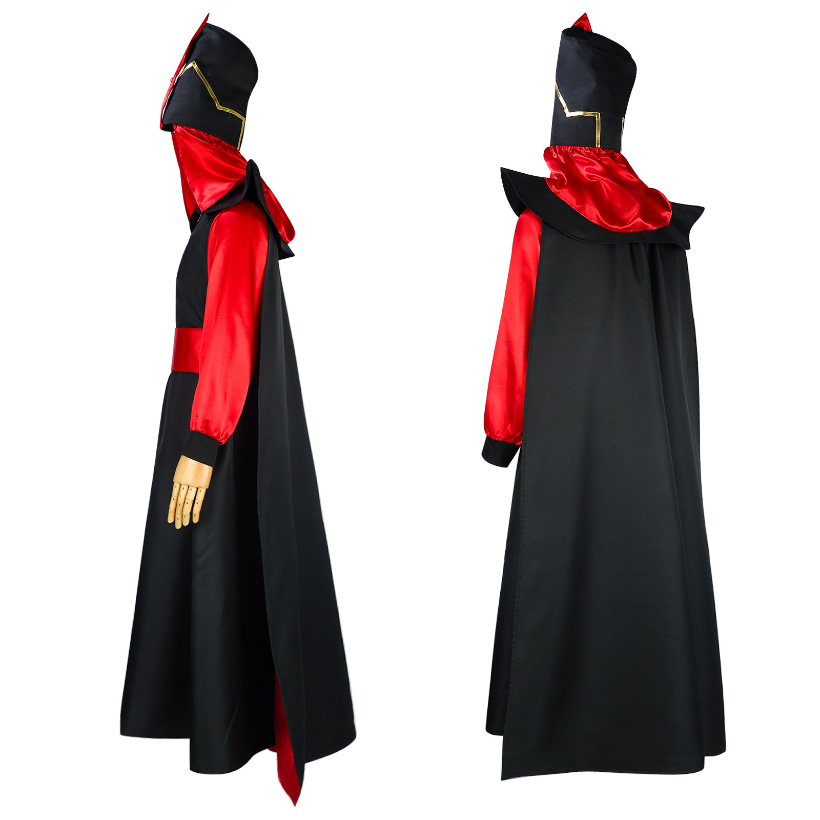 Anime Jafar Cosplay Costume combinaison cape avec chapeau pour hommes femmes tenues Halloween Costumes Cosplay jeu de rôle Costume de fête unisexe