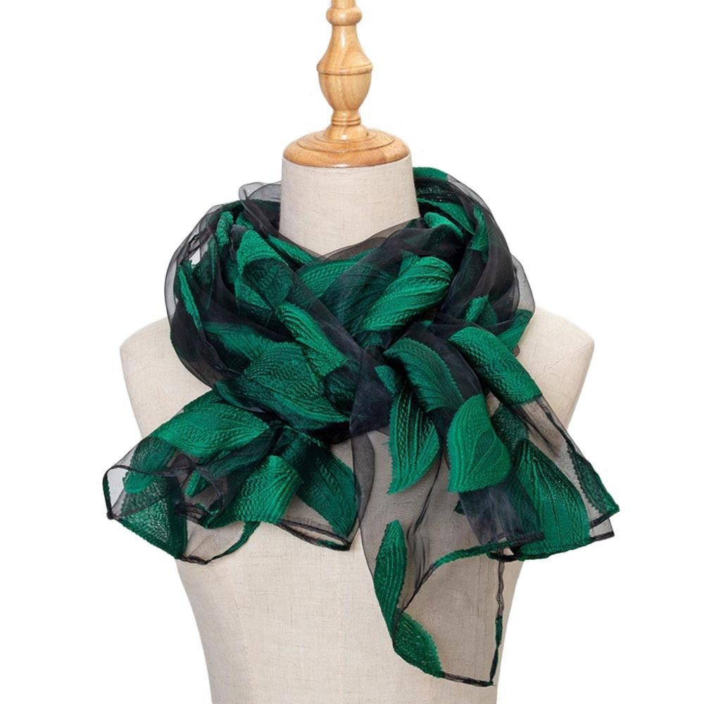 Écharpe d'été légère en soie, châle respirant en organza et gaze, bandana doux pour femme, châle en soie pashmina
