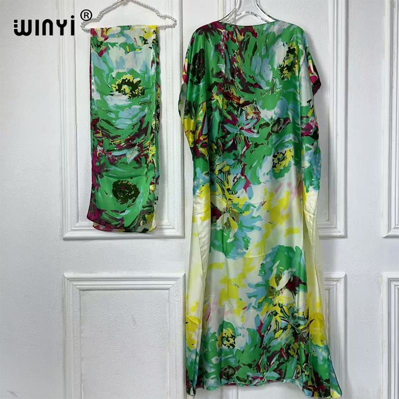 WINYI-Robe traditionnelle africaine pour femmes, abaya dubaï, caftan de luxe, robe de soirée élégante, longueur maxi, couvertures de plage