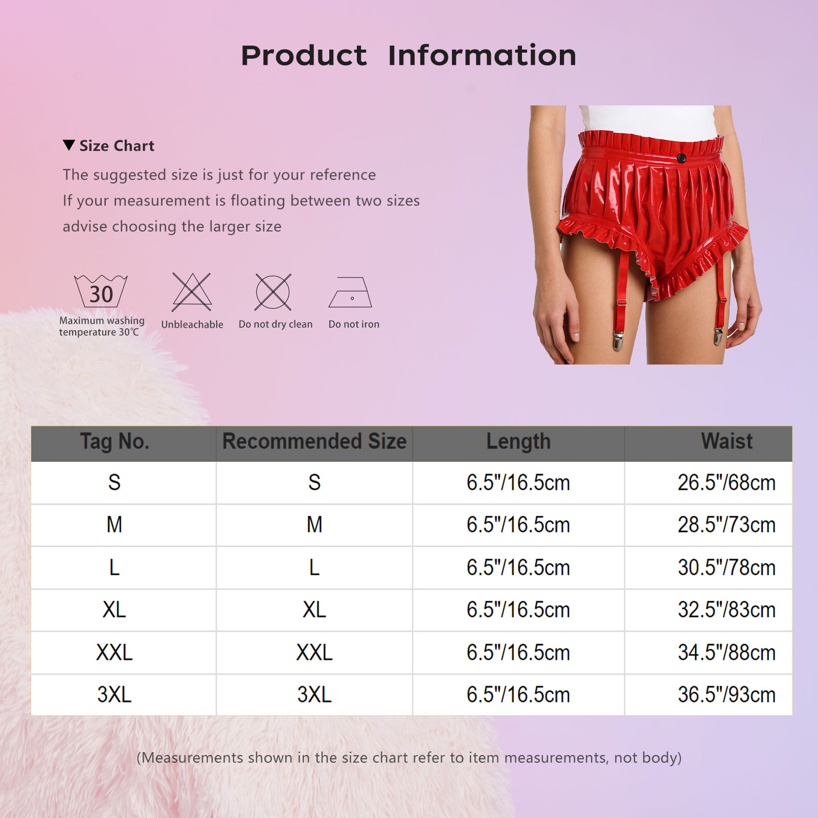 Shorts en similicuir effet mouillé pour femme, sexy, froncés à volants, taille haute, coupe ajustée, avec jarretelles, pour clubbing et soirées.