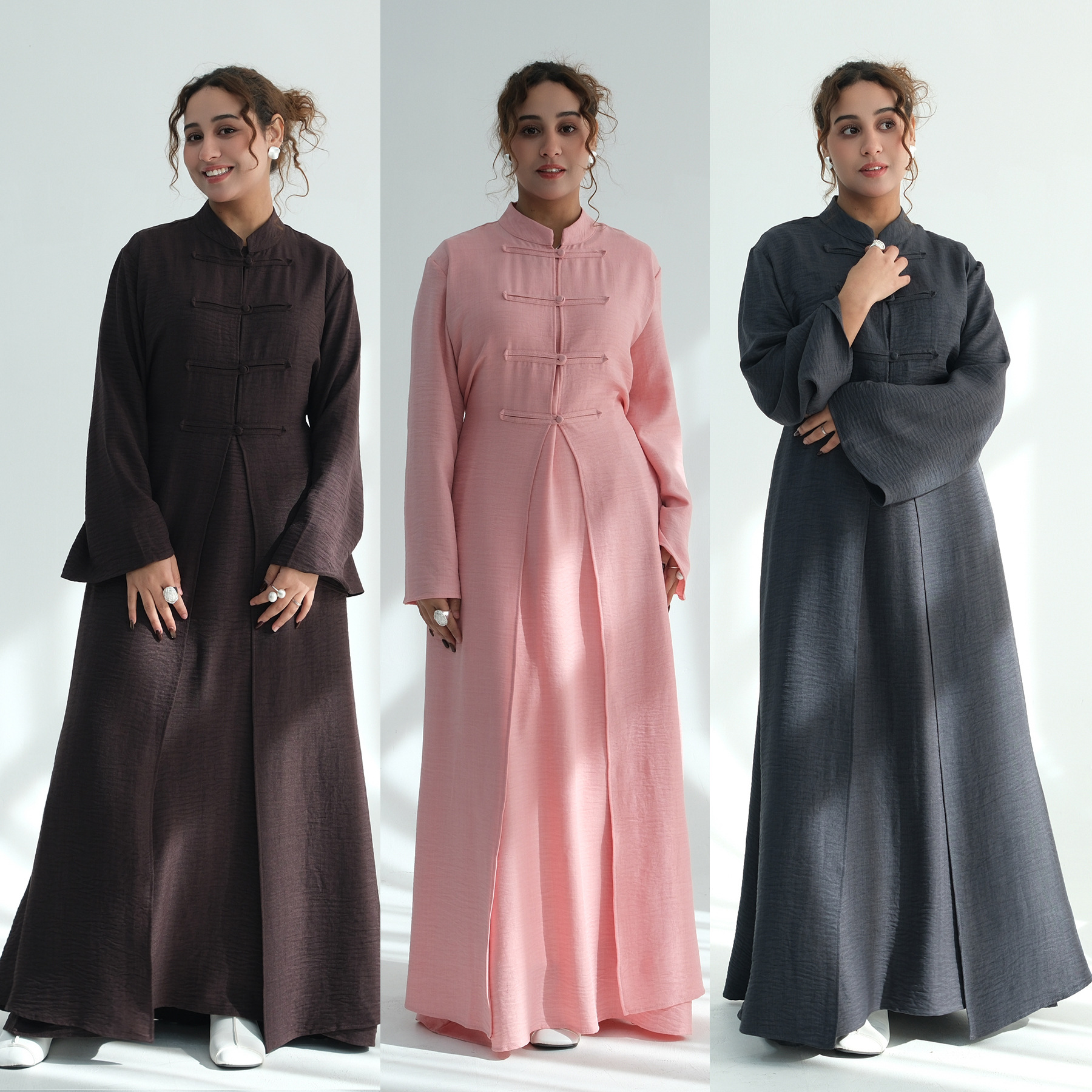 Robe Abaya pour femmes, ensemble 2 pièces, style chinois, Jalabiya musulmane, Ramadan, Dubaï, Vestidos Largos, robe longue de fête, robe longue arabe, Kaftan 2026