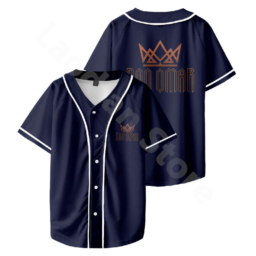 Maillot de Baseball Décontracté avec Col en V et Manches Courtes, Chemise Vintage, Veste Hip Hop, à la Mode, Uniforme, Don Omar, Retour à Reggaeton Tour