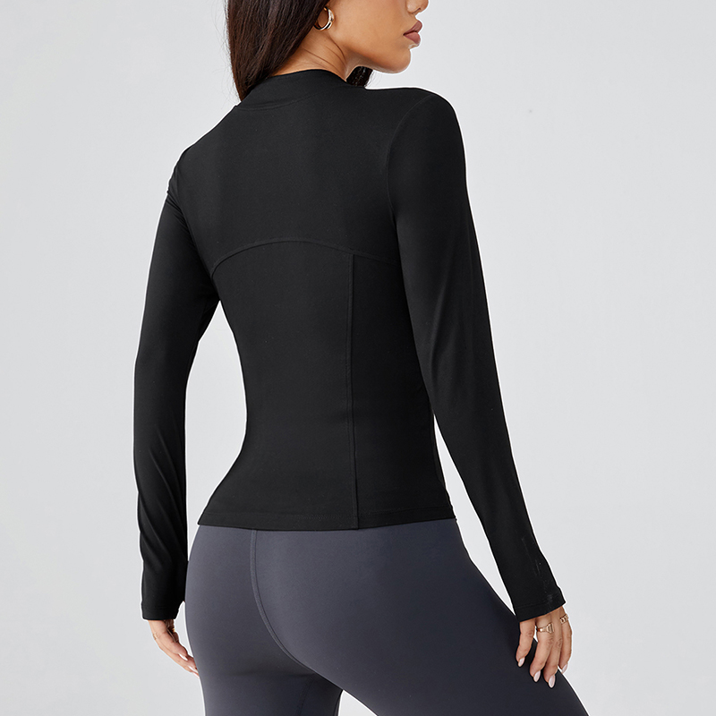 Veste de yoga pour femmes, vêtements d'été haut de gamme, à la mode, amincissant, col montant, vêtements de protection solaire, course à pied, sport et fitne