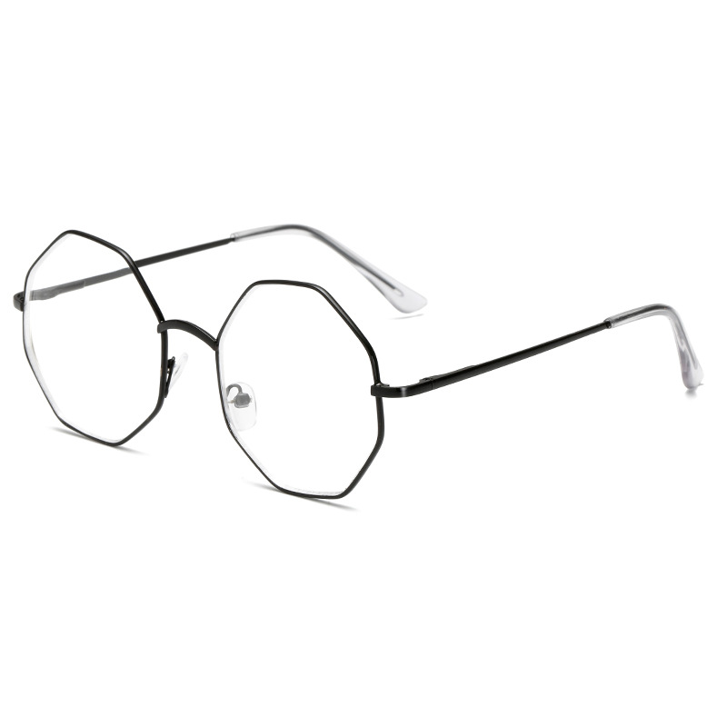 Lunettes plates à monture métallique pour femmes, verres ronds et transparents
