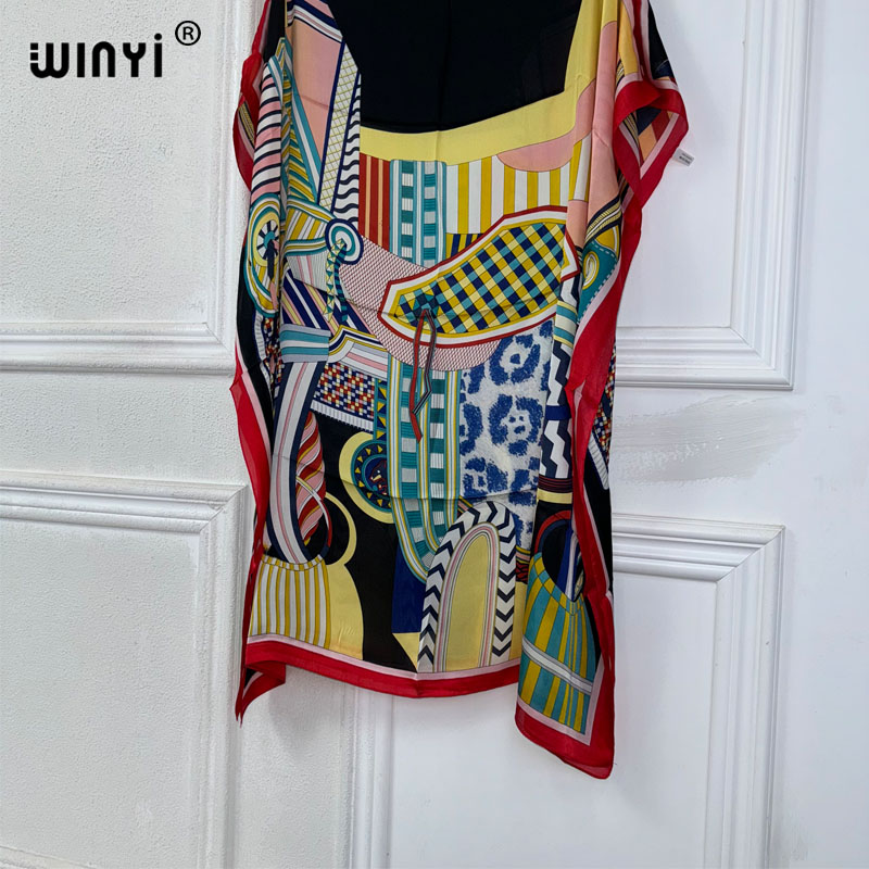 Robe longue WINYI, robe d'été sexy africaine surdimensionnée, imprimé bohème, vêtement de plage pour femmes, robe ample, robe musulmane, robe de plage.
