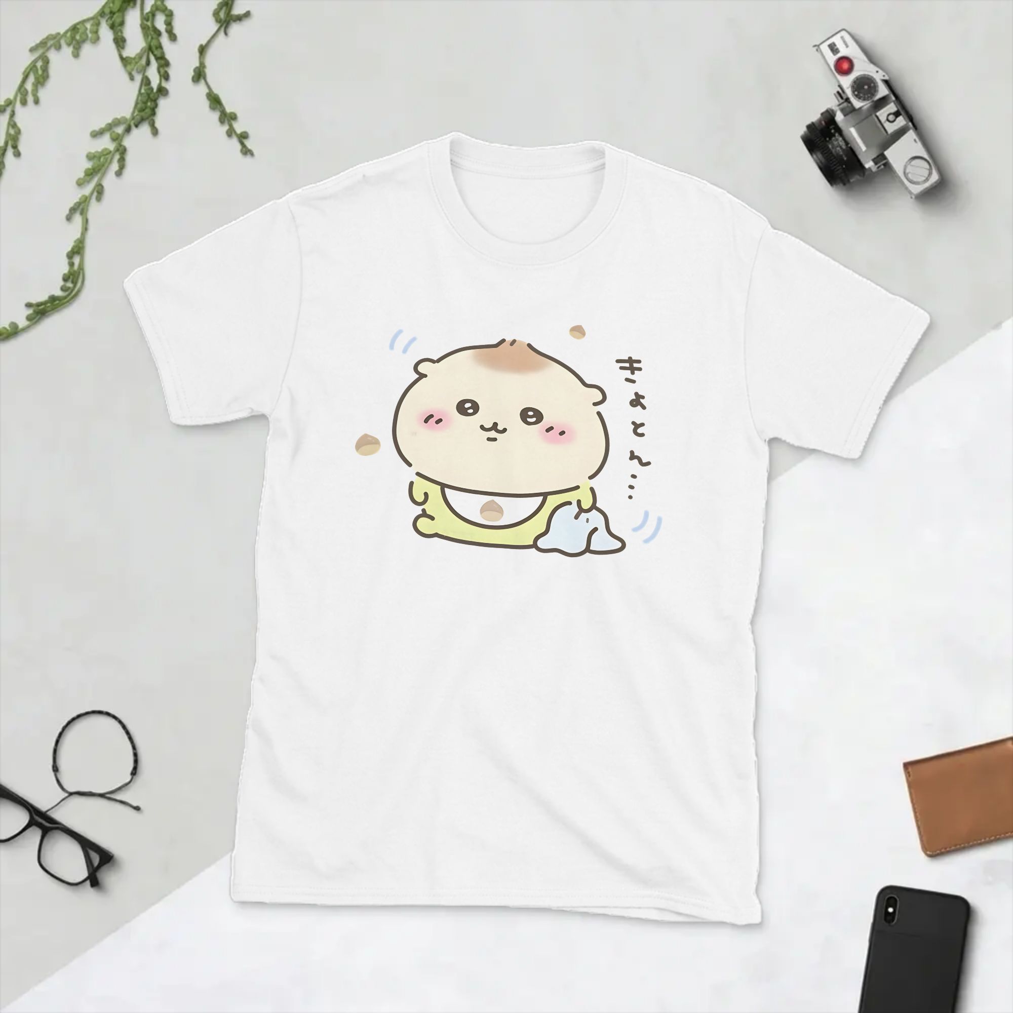 Chiikawas Kurimanju T-shirts pour hommes, t-shirts amusants à manches courtes, col rond, en pur coton, hauts pour adultes