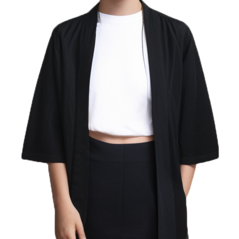 Kimono japonais de couleur unie pour enfants, manches 3/4, Style Simple, Costume traditionnel asiatique décontracté pour garçons et filles, manteau Cardigan Haori, été