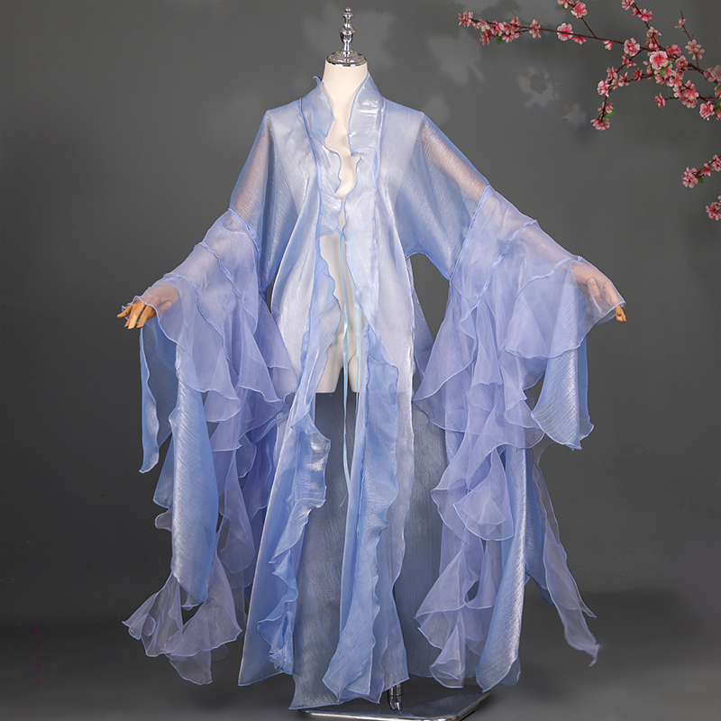 Magnifique manteau Hanfu pour femmes, élégant, féerique, en mousseline de soie, pétale chinois, manches larges, cape, Costume de Cosplay, Cardigan chinois ancien