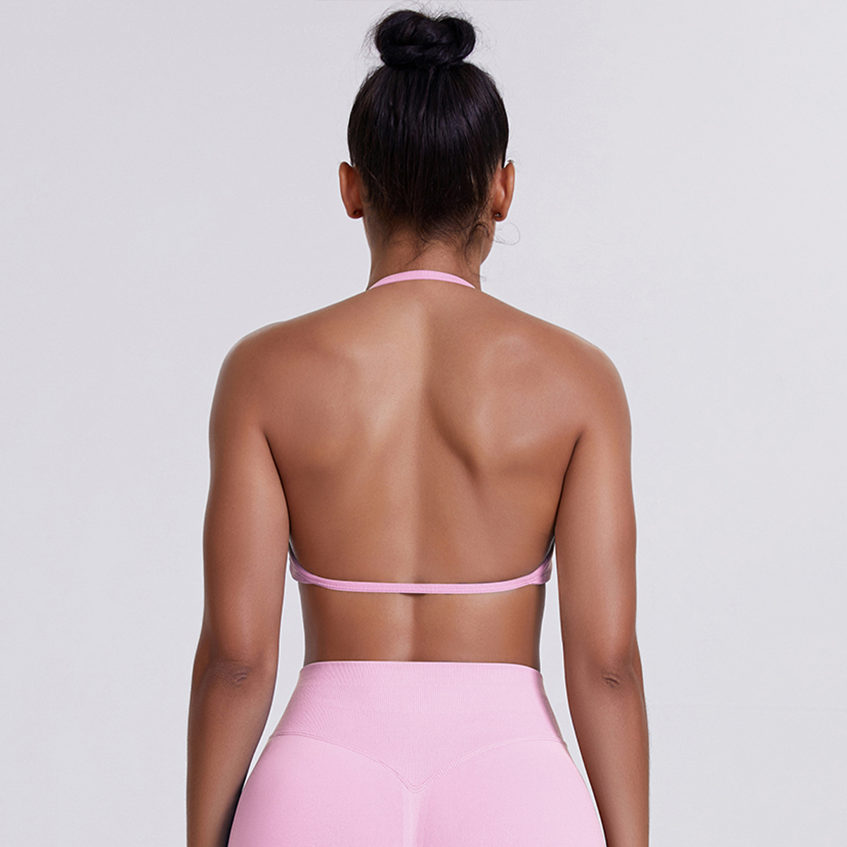 Soutien-gorge de Sport à bretelles pour femmes, haut de soutien, fines bretelles, col licou, sans couture, froissé, débardeur d'entraînement, de Yoga