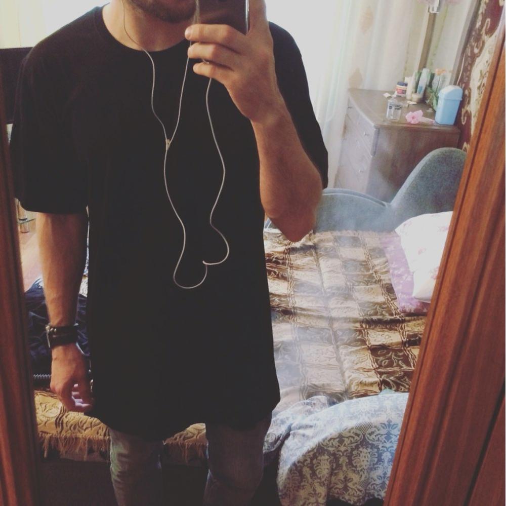 Nouveau T-shirt long noir pour homme 2026 – Style Hip Hop décontracté à manches courtes pour homme