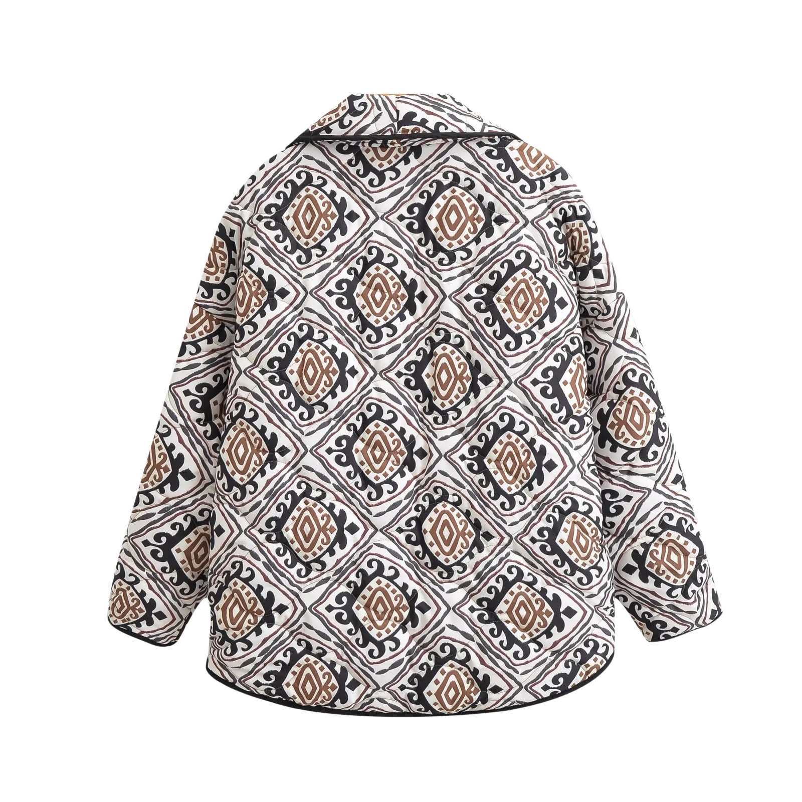 Veste en coton matelassé à fleurs pour femmes, Parkas courts légers d'hiver rétro français, ouvert sur le devant, manteau rembourré en coton chaud pour femmes