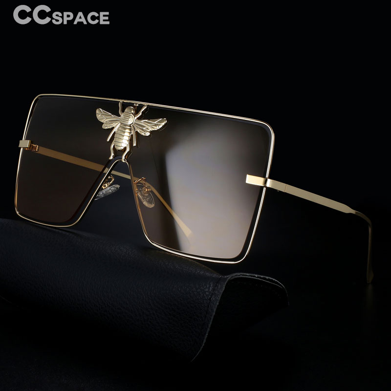 51008 luxe métal grande abeille lunettes de soleil hommes femmes marque lunettes carrées hommes luxe lunettes de soleil Uv400 lunettes de mode