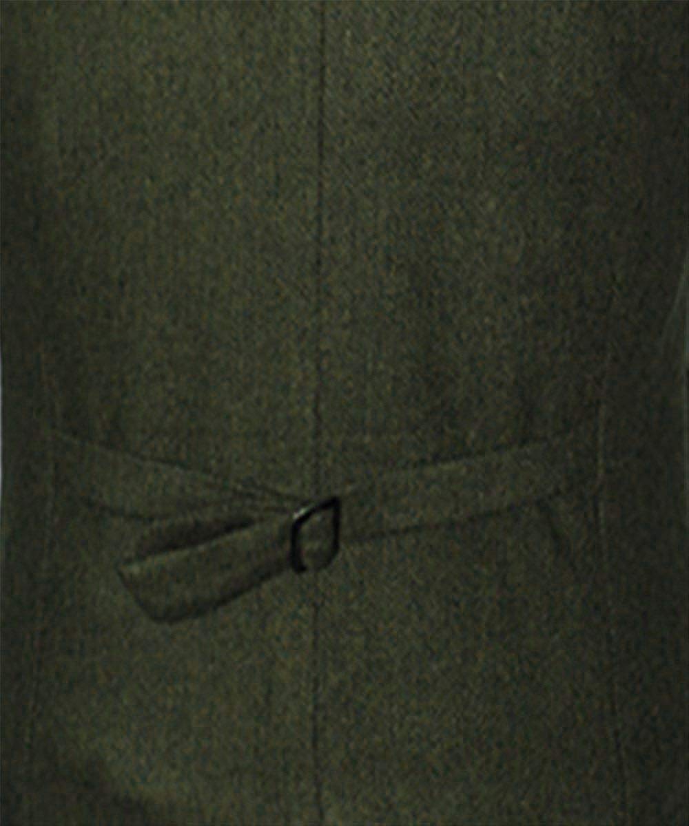 Costume formel pour hommes, col en V, laine à chevrons Tweed, gilet décontracté, gilet d'affaires formel pour marié pour mariage, vert/noir/marron