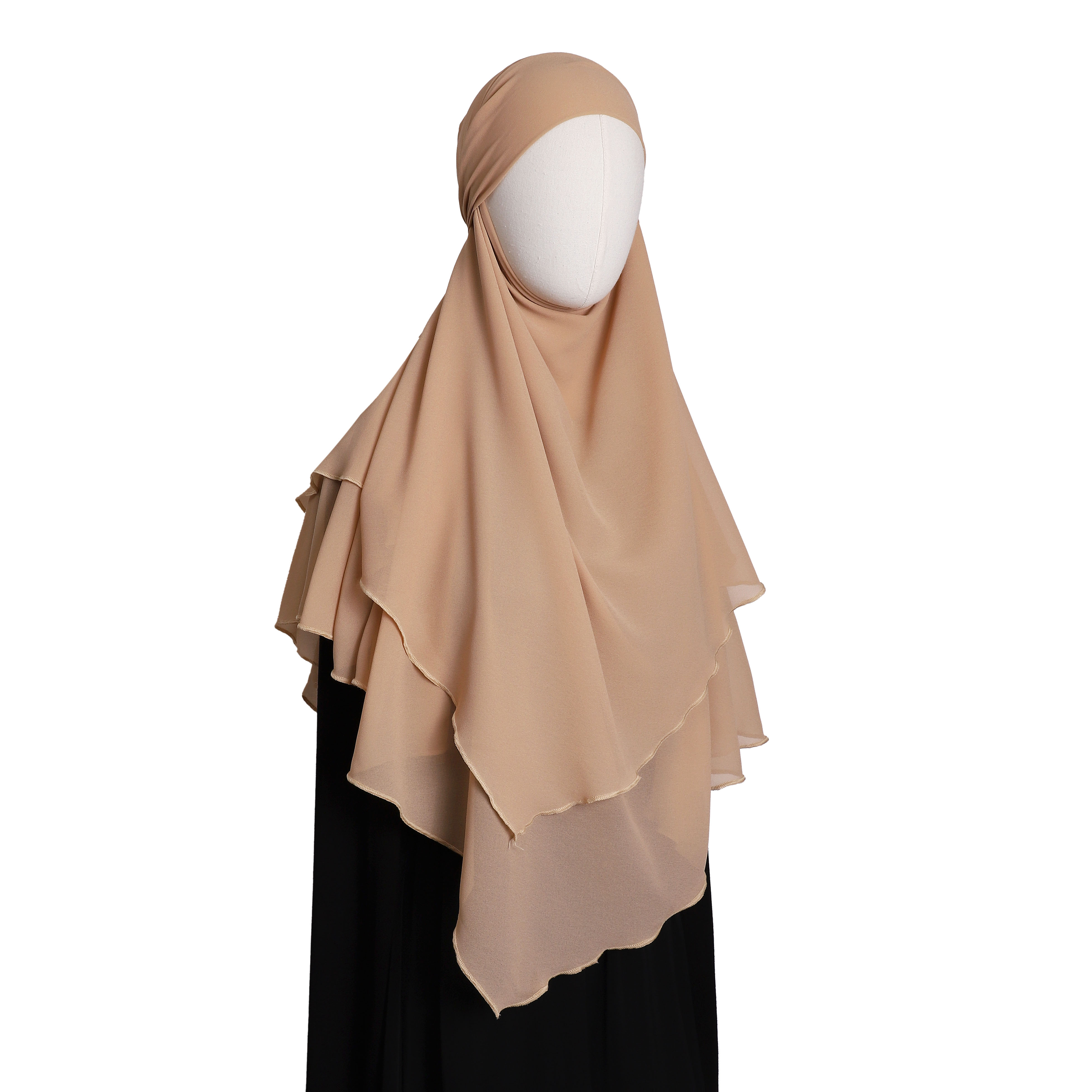 Foulard instantané double couche en mousseline de Malaisie pour femmes musulmanes – Voile respirant en mousseline – Grande vente