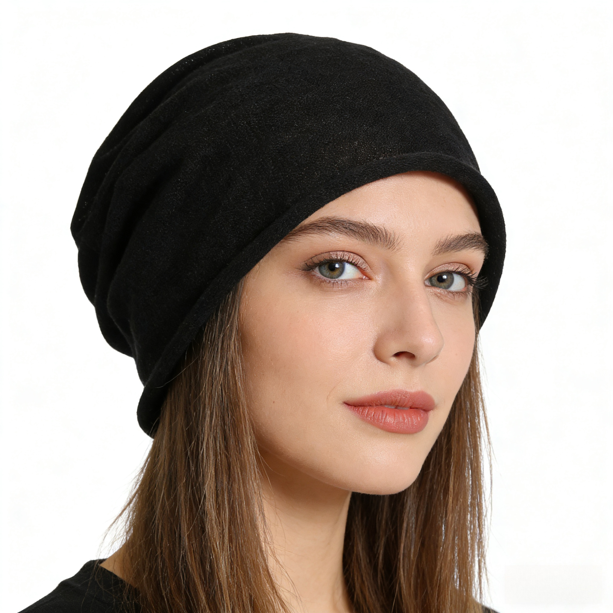 Nouveau bonnet d'été en lin pour femme, décontracté, à bord soufflé, fin, respirant, pour grandes tailles, uni, doux, style skullies, bonnet de soleil, cadeau
