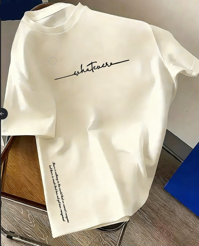 T-shirt élégant pour homme : 100 % coton, imprimé lettres minimaliste, décontracté, confortable, polyvalent, coupe ample, style sportif.