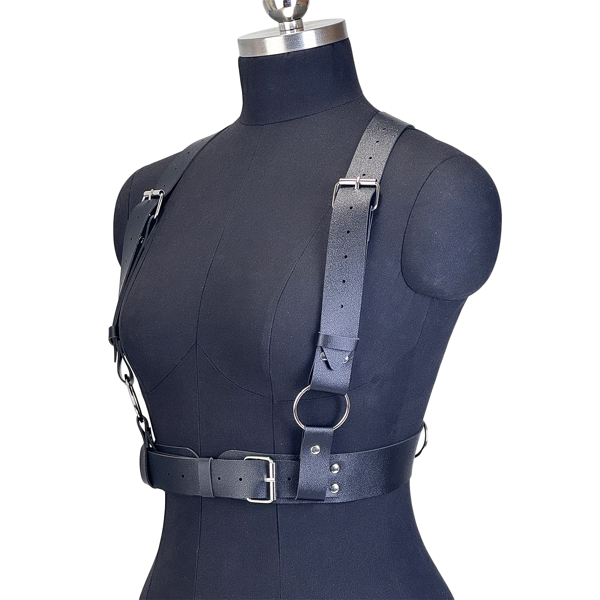 Ceinture large en cuir tendance, harnais de poitrine, bretelles pour femmes, décoration, ceinture punk rock, accessoires de vêtements gothiques