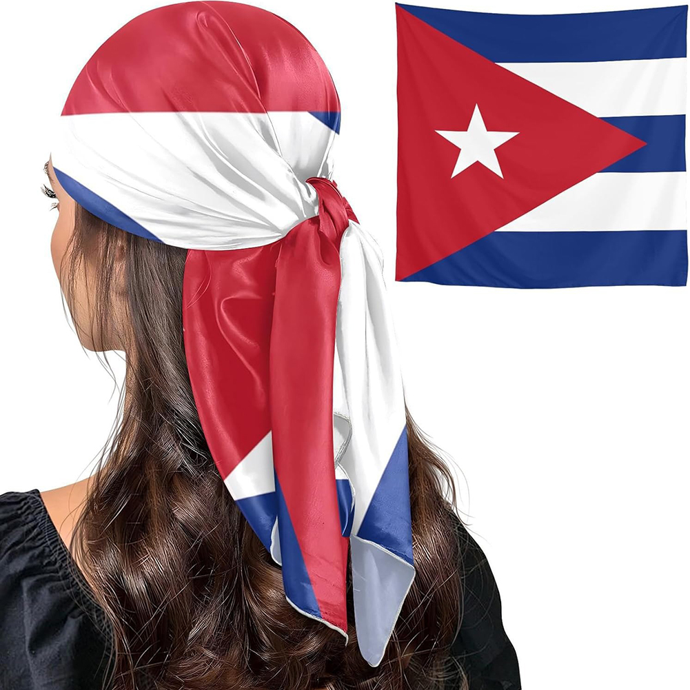 Écharpe carrée avec drapeau national, foulard à la mode avec motif de drapeau, défilés et événements patriotiques, accessoire de mode quotidien au bureau