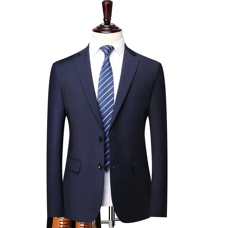 S-8XL Blazer nouveaux hommes mode affaires couleur unie Style britannique travail professionnel marié robe de mariée meilleur homme Blazer veste