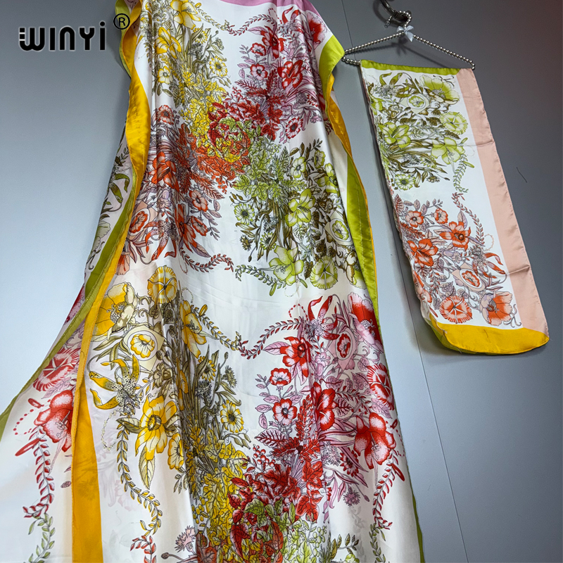 Robe bohème africaine d'été WINYI pour femme, abaya, robe de soirée de luxe de Dubaï, kaftan, robe maxi élégante, couvre-plage