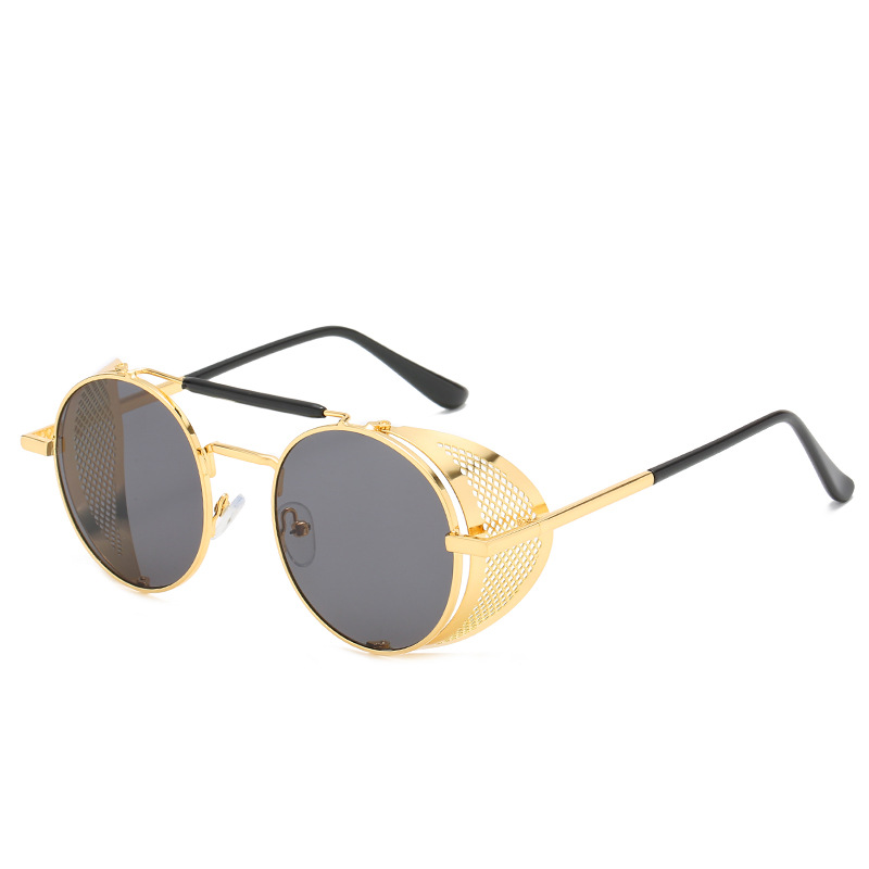 Lunettes de soleil rondes Steampunk pour hommes et femmes, en métal, Design de marque, Vintage, haute qualité, UV400 Gafas, nouvelle collection