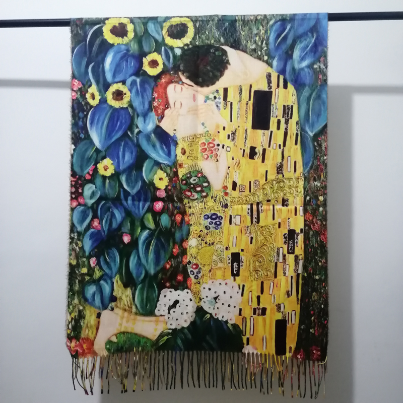 Gustav Klimt – écharpe en cachemire pour femme, châle Pashmina imprimé, idéal comme cadeau de noël ou de mariage
