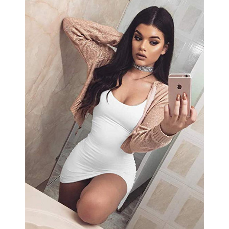 CDJLFH-Robe fourreau décontractée pour femmes, vintage, élégante, tenue de soirée, éducative, noire, blanche, avec batterie, dos nu, été, 2019